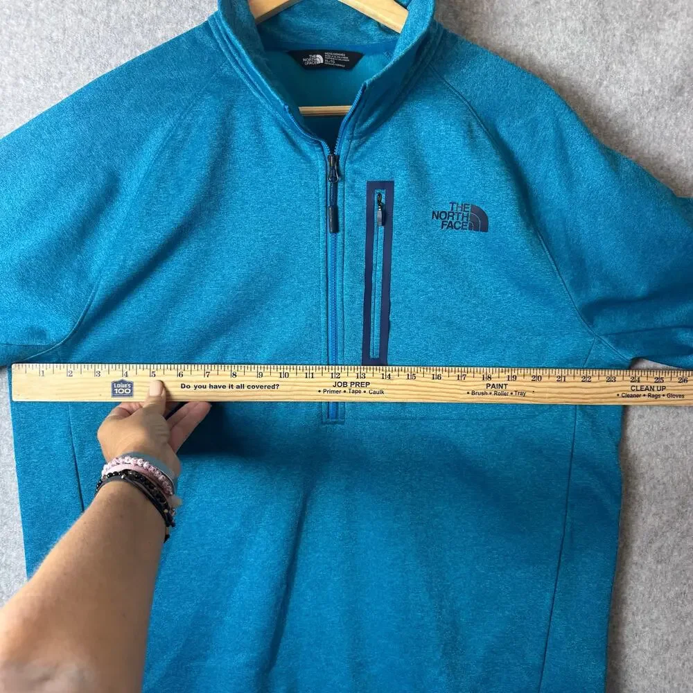 The North Face Canyonlands 1/2-Zip Fleece Jacket Mens XL Blue Pocket Athletic